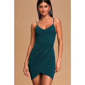 Lulus Forever Your Girl Teal Blue Bodycon Dress - Size M
